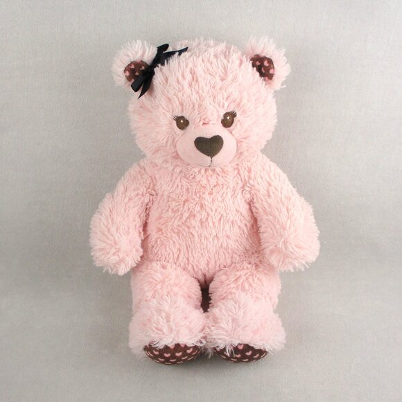 Build-a- Bear Pink Teddy Brown Hearts From 2012 - Picture 1 of 8
